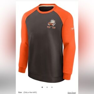 Nike Cleveland Browns Men Raglan long sleeve sweatshirt small NFL team apparel